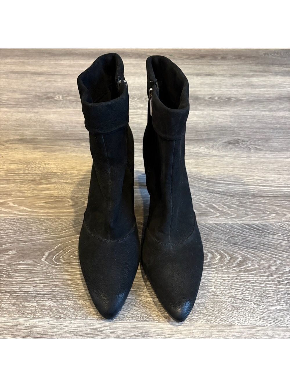 Vince Camuto Black Pointed-Toe Sock Ankle Boots Size 9.5